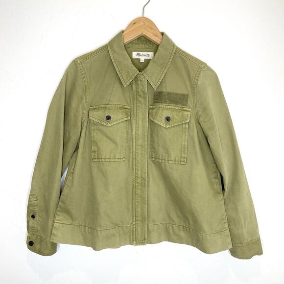 Madewell Army Swing Jacket Womens Small Green Zip Up Military - Picture 1 of 7